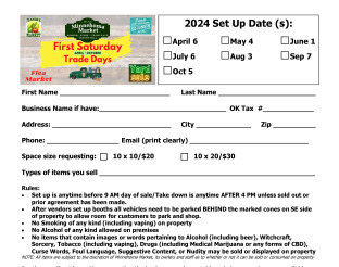 Preview of View Minnehoma Trade Days Vendor Application.